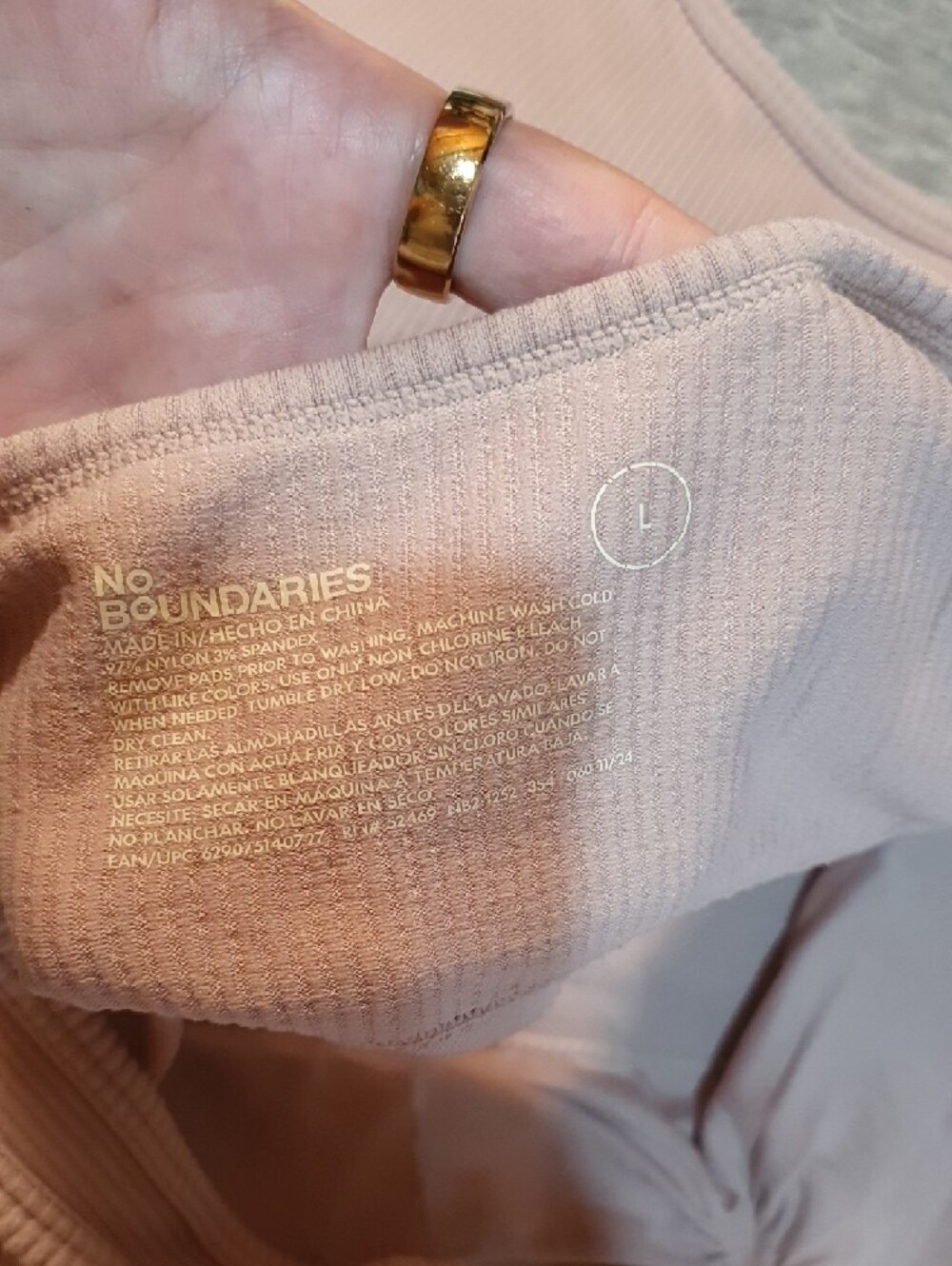 Ribbed Scoop Neck Sports Bra - Dusty Pink And Gray (3-Pack) - Picture 4 of 5